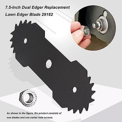 Karbay 7.5-Inch Dual Edger Replacement Lawn Edger Blade 29182 Compatible with Greenworks 27032 Electric Edger - 2 Pack