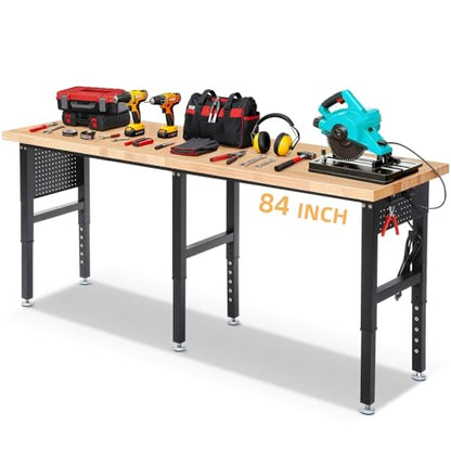 ENJOYWOOD 96 Inch Heavy Duty Work Bench Adjustable Height Work Table - size: 96" Standard