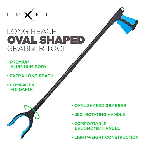 Grabber Reacher Tool - 2 Pack - Updated Version Long 32 Inch Foldable Pick Up Stick - Strong Grip Magnetic Tip Lightweight Trash Picker Claw Reacher Grabber Tool Elderly Reaching - by Luxet (Blue) - color: Blue