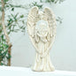 Garden Angels Outdoor Statue, Solar Angel with Crackled Glass Globe Outdoor - color: White