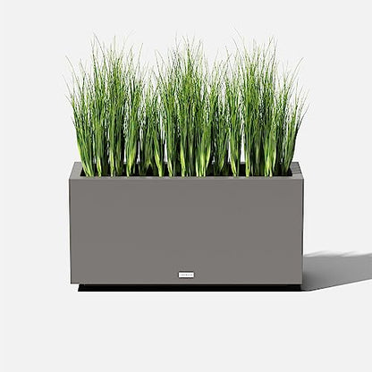 Veradek Block Series Long Box Planter - Rectangular Outdoor Planter - color: Gray, size: Medium