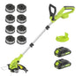 Electric String Trimmer Cordless with 2.0Ah Battery & Charger 20V Lawn Tool - color: Green