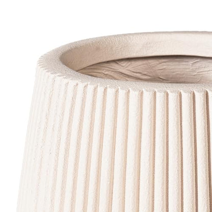 16" Pear-Shaped Fluted Planter - Handmade Fiberglass Composite - color: Off White, size: Pear-shaped