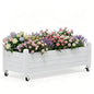 Raised Garden Bed with Wheels, Rolling Resin Planter Box, Ashen - color: Ashen, size: 13.3" H