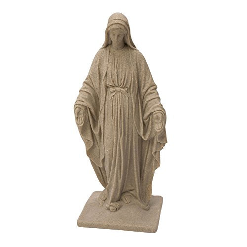 Emsco Group Virgin Mary Statue - Natural Sandstone Appearance - Made of Resin - Lightweight - 34" Height - color: Sandstone, style: Virgin Mary