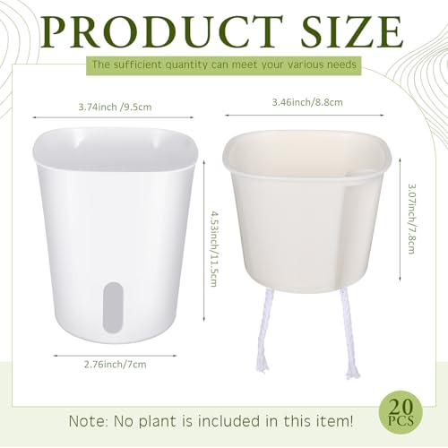 Ziliny 20 Pcs 3.74 Inch Self Watering Planters with Water Indicator - size: 3.74 Inch