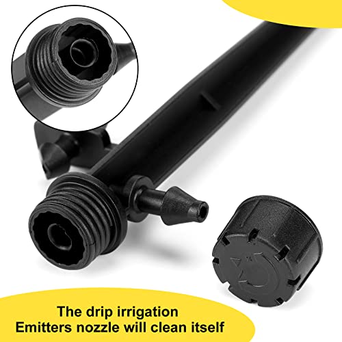 Retisee 50 Pcs Drip Irrigation Emitters, Adjustable 0-18 GPH 8 Holes
