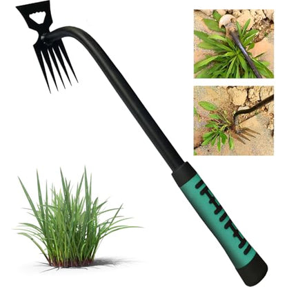 Weed Puller Tool, 2024 Enhanced Weed Remover Tool, Weeding Tool for Gardening with 5 Teeth, Black
