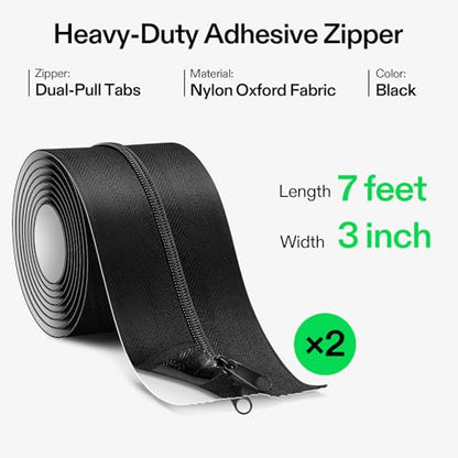 VIVOSUN Self Adhesive Zipper Door, 3In. x 7Ft. Peel & Stick, 2-Pack - size: Two Pack