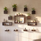 LaLaGreen Wooden Floating Shelves (13-Piece Set) Indoor Wall Mounted Plants - size: 13-pc set