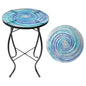 VCUTEKA Outdoor Side Table,14" Patio Accent Table Bistro Coffee End Table - color: Blue Purple Gradient Starry Vortex