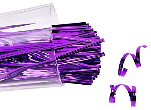 Mini Skater 800pcs 4" Metallic Twist Ties (Purple) - color: Purple