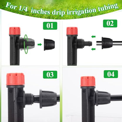FULAIERGD60 Pcs Drip Irrigation Sprayer Emitters for 1/4" Irrigation Tubing