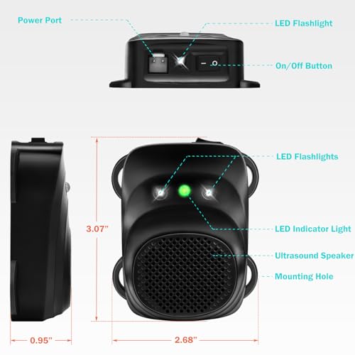 Loraffe 12V/24V Ultrasonic Under Hood Rodent Repellent for Car Engines