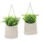 2 Packs Macrame Wall Planters with Faux Eucalyptus, Wall Decor - color: White