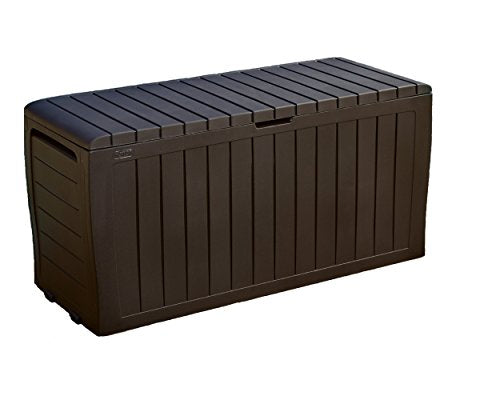 Keter Marvel 71 Gal Outdoor Storage Box for Patio and Pool Accessories - color: Brown