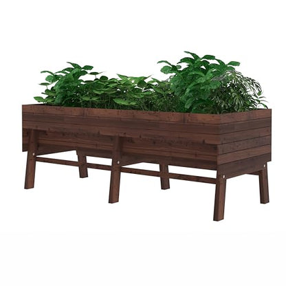 BlueWish 28.5" H Wood Raised Garden Bed, Planter Boxes with Drainage Holes - color: Rustic