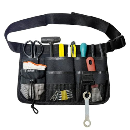 Tool Apron, 12.9x9Inch Garden Apron Adjustable Belt Utility Waist Pack Multi Compartment Suitable for Use in Restaurants, Gardening, Nursing,Construction Work