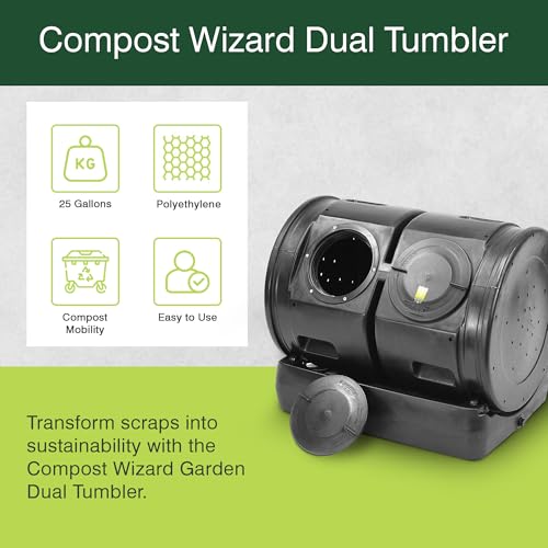 Good Ideas Compost Wizard Dueling Tumbler, 7 Cubic Foot Capacity