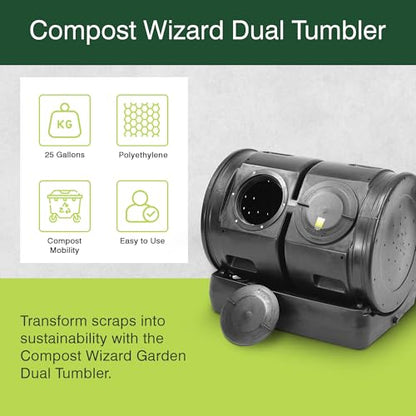 Good Ideas Compost Wizard Dueling Tumbler, 7 Cubic Foot Capacity