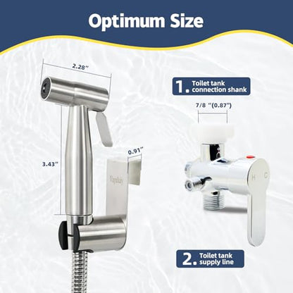 Handheld Bidet Sprayer for Toilet, Hot & Cold, Adjustable Water Pressure - style: Warm and Code
