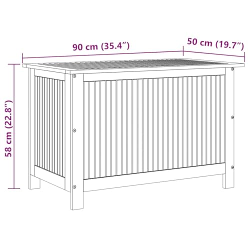 vidaXL Garden Storage Box 35.4"x19.7"x22.8" Solid Wood Acacia - size: 35.4" x 19.7" x 22.8"
