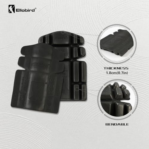 Ellobird Knee Pad Insert For Work Pants,9.45X6.53X0.98 inch 2 PCs - A Pair - color: black