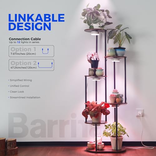 Barrina OG09 Puck Grow Light, 36W(4 x 9W), Pinkish White, Timer, 4 Packs - color: Pinkish White-White Cover, size: 4 Packs with Timer