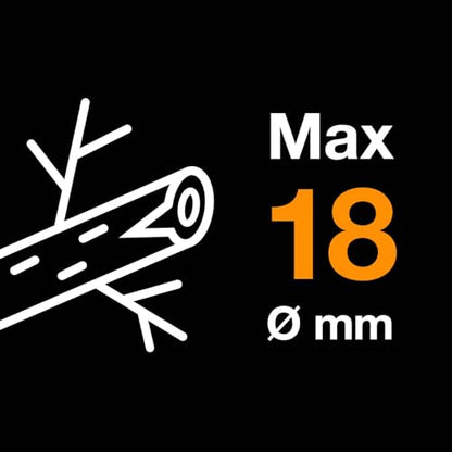 Fiskars bypass pruning shears for fresh branches and twigs, non-stick coated, steel blades/FibreComp handles, black/orange, Solid, P121, 1057160
