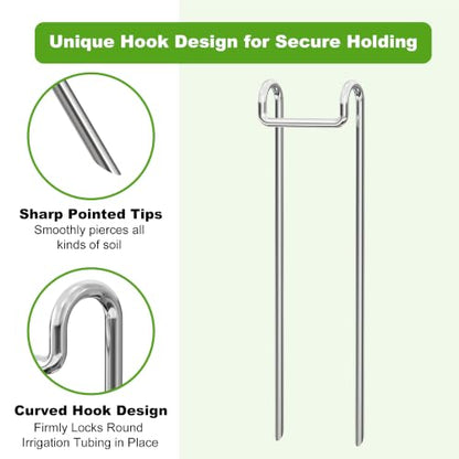 Thiswing Drip Irrigation Tubing Stakes, 30 Pack Hose Hold Downs for Garden - size: 30PCS