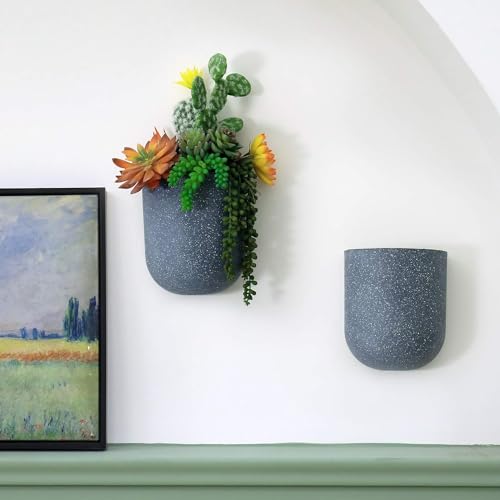 LA JOLIE MUSE Wall Planters for Indoor Plants, Hanging Flower Pots, 2 Pack - color: Gray