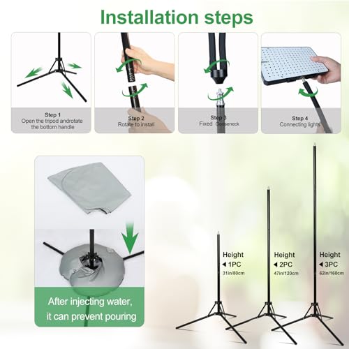FRGROW 2Head New Stand Full Spectrum Grow Light for Indoor Large Plants - size: 2 Head-New Stand