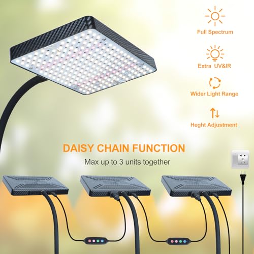 Full-Spectrum Grow Light with Stepless Stand for Indoor Growing - size: 1-Head-Stepless