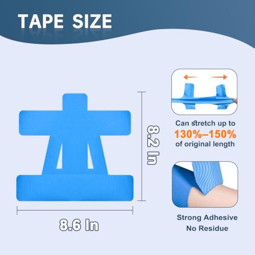 Precut Kinesiology Tape for Shoulder, 10 Pcs, Blue - color: Blue, size: 10 Pcs