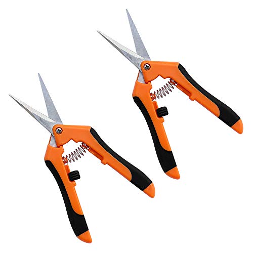 Gardzen 2-Pack 6.5'' Hand Pruner Pruning Shear, Functional Garden Scissors Cutter with Straight for Tackle Stems and Light Tree Branches - style: Straight Blade