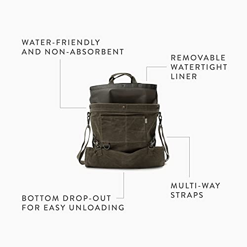 Barebones Harvesting and Gathering Bag - Foraging, Harvest and Fruit Picking Bag with Convertible Straps - Water-Resistant Waxed Canvas Gardening Tool(Slate Gray) - color: Slate Gray
