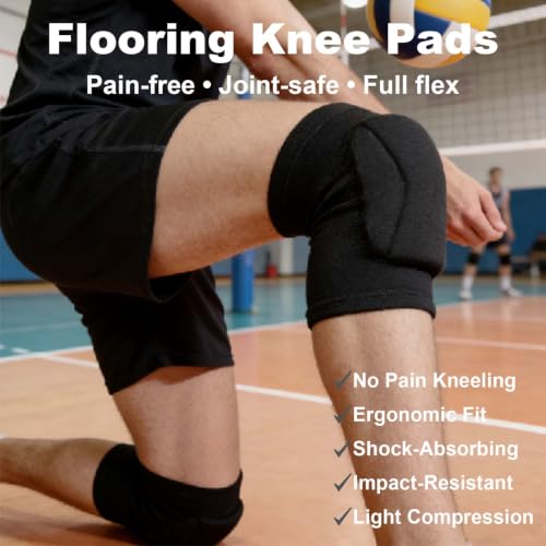 XXL Knee Pads for Volleyball Women & Men, Enlarged Latex Padding, Black 2XL - size: XX-Large