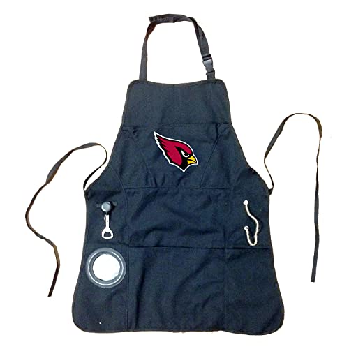 Team Sports America NFL Ultimate Grilling Apron with Bottle Opener and Insulated Beverage Holder, Adjustable Straps Men Women - color: Arizona Cardinals