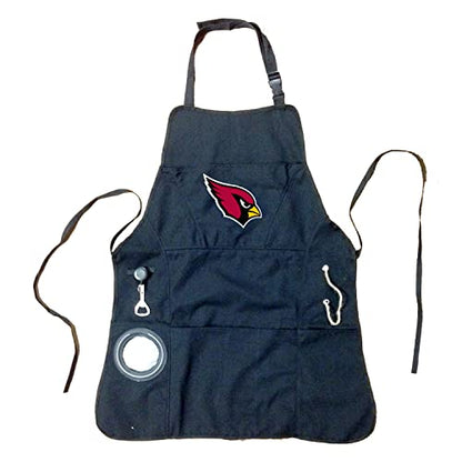 Team Sports America NFL Ultimate Grilling Apron with Bottle Opener and Insulated Beverage Holder, Adjustable Straps Men Women - color: Arizona Cardinals