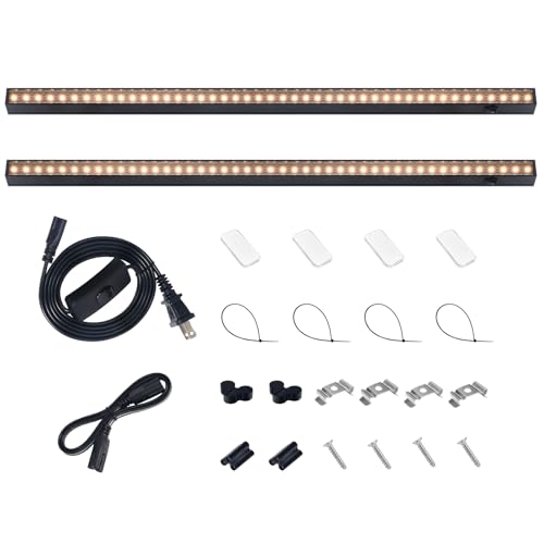 Barrina T5 LED Grow Lights, 2FT Yellow, Black Cover, Linkable, 2 Packs - color: Yellow, size: 2ft-black Cover-2p