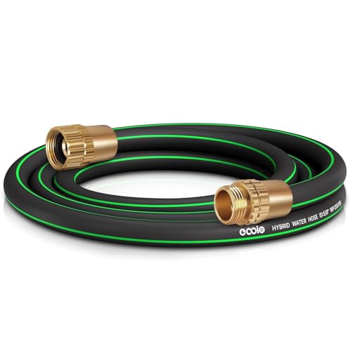 Heavy Duty Garden Hose 6ft, NON-EXPANDABLE Flexible Water Hose, Kink Resistant Lightweight Hybrid Hose, Leakproof Hose Male to Female Fittings - color: Black+Green, size: 6ft