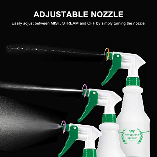 Plastic Spray Bottles 2 Pack, 32 Oz, Heavy Duty Sprayer, All-Purpose, Green - color: Green