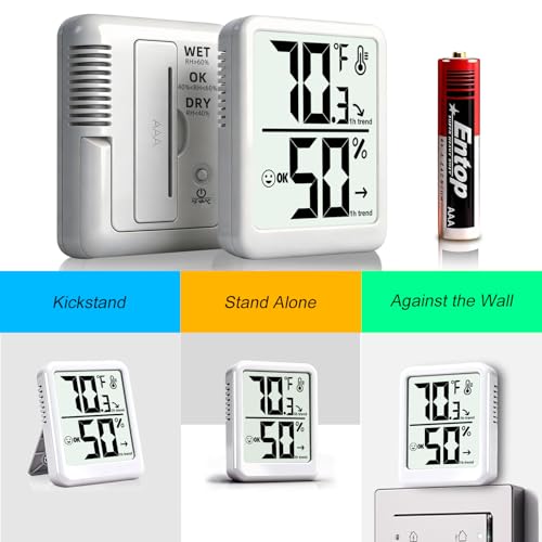 2 Pack Room Thermometer Indoor Hygrometer Digital Humidity Meter - color: White - Upgraded Version, size: 2 - Pack