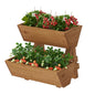 Wooden Vertical Raised Garden Bed with Legs, Tiered Planter Box, Vertical Garden Planter,Wood Plant Stand Wood Flower Rack for Patio, Balcony, Freestanding. (Brown-2 Tiers) - color: Brown, size: 2 tiers-Small