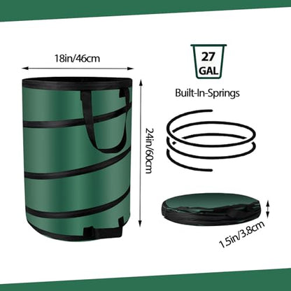 27 Gallons Pop Up Outdoor Camping Trash Can Recycle Bin Leaf Bags - size: 27 Gallons-1Pcs