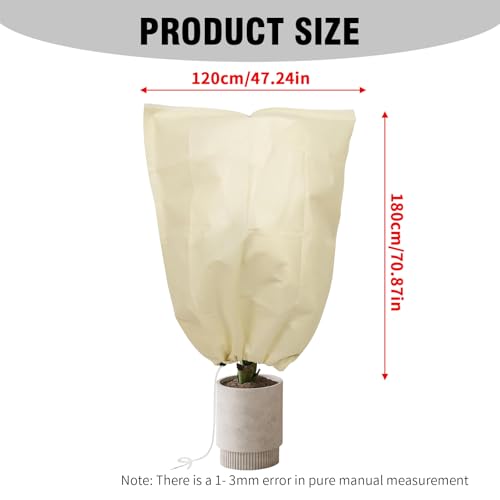 2Pcs Plant Covers Freeze Protection - color: Beige