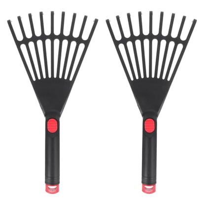 GANAZONO 2PCS Plastic Garden Pitchfork Rakes Leaf Grabber Claws Lawn Leaf Rake Practical Garden s Loosening Soil s Handheld Thatch Black