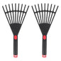 GANAZONO 2PCS Plastic Garden Pitchfork Rakes Leaf Grabber Claws Lawn Leaf Rake Practical Garden s Loosening Soil s Handheld Thatch Black