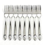 Stainless Steel Heavy Duty Flatware Forks Set of 8 Diamond Pattern