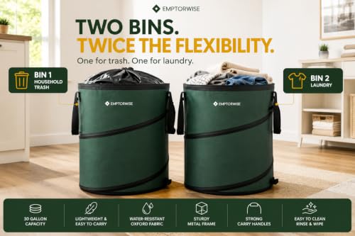 2-Pack 30-Gallon Collapsible Trash Cans, Pop-Up, RV & Camping